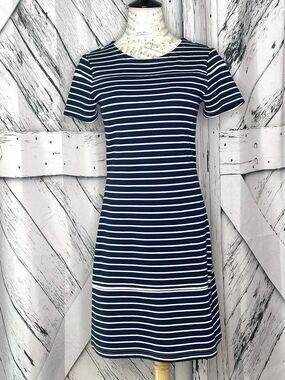 Sail To Sable Stripe Dress Navy & White XS